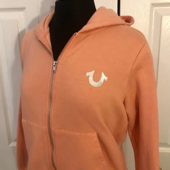 🧡5 for $20🧡 True Religion Orange Zip-Up Hoodie - Picture 1 of 9